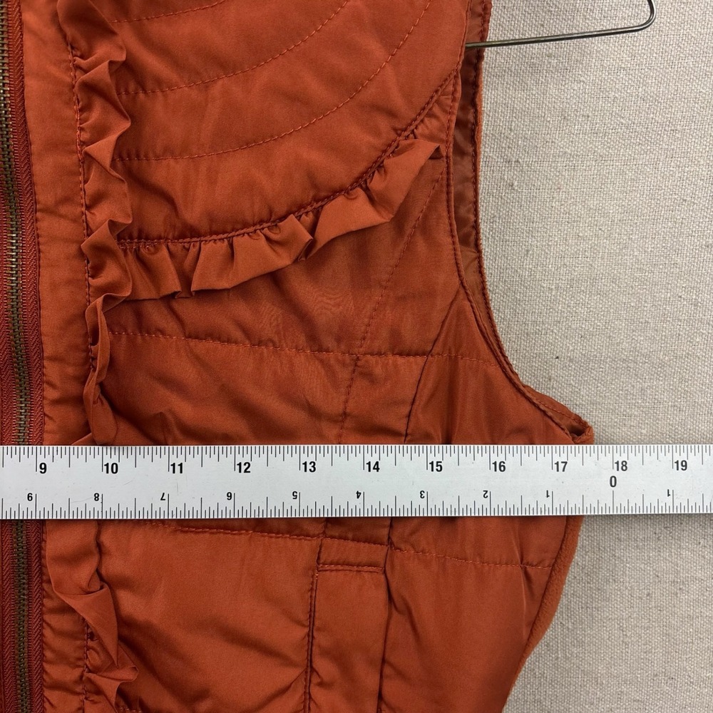 Colosseum Athletics Texas Longhorns Puffer Vest Womens Small Burnt Orange Ruffle - Picture 7 of 9